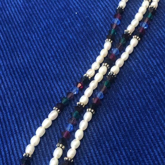 🎁 Swarovski crystal, freshwater pearl necklace - Picture 5 of 9